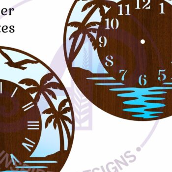 Intra απο ξύλο plywood 3mm-4mm πάχος Παραλία Ρολόι Ρολόι Τοίχου Σκηνή με λέιζερ Δίασταση 8x8 cm INTRAFABR-116552148 - Image 3