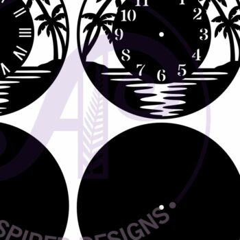 Intra απο ξύλο plywood 3mm-4mm πάχος Παραλία Ρολόι Ρολόι Τοίχου Σκηνή με λέιζερ Δίασταση 8x8 cm INTRAFABR-116552148 - Image 4