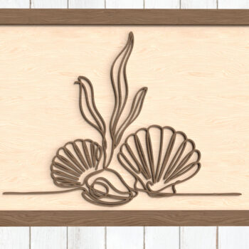 Intra απο ξύλο plywood 3mm-4mm πάχος Beach Shells and Seaweed Δίασταση 8x8 cm INTRAFABR-123096711 - Image 1