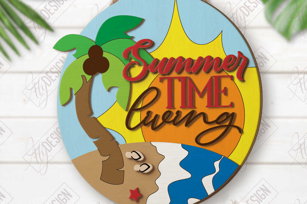 Intra απο ξύλο plywood 3mm-4mm πάχος πινακίδα τοίχου παραλίας | Καλοκαίρι | CNC Δίασταση 30x20 cm INTRAFABR-123571788