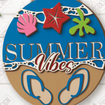 Intra απο ξύλο plywood 3mm-4mm πάχος πινακίδα τοίχου παραλίας | Καλοκαίρι | CNC Δίασταση 30x20 cm INTRAFABR-123571798 - Image 1