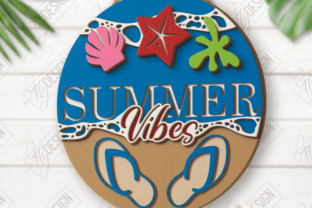 Intra απο ξύλο plywood 3mm-4mm πάχος πινακίδα τοίχου παραλίας | Καλοκαίρι | CNC Δίασταση 30x20 cm INTRAFABR-123571798