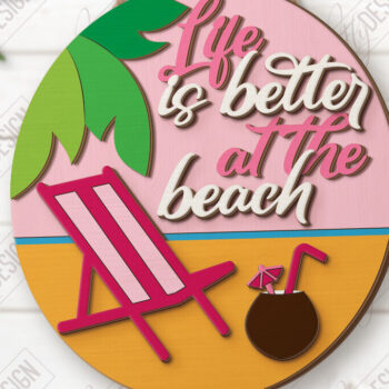 Intra απο ξύλο plywood 3mm-4mm πάχος πινακίδα τοίχου παραλίας | Καλοκαιρινή ατμόσφαιρα Δίασταση 30x20 cm INTRAFABR-123424666 - Image 1