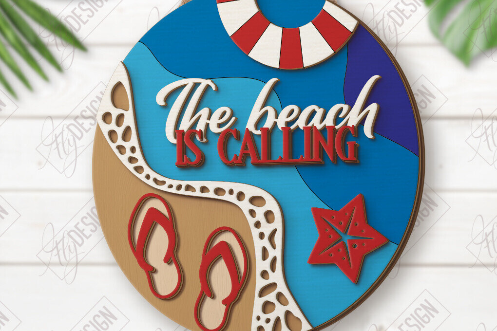 Intra απο ξύλο plywood 3mm-4mm πάχος πινακίδα τοίχου παραλίας | Καλοκαιρινή ατμόσφαιρα Δίασταση 30x20 cm INTRAFABR-123424693