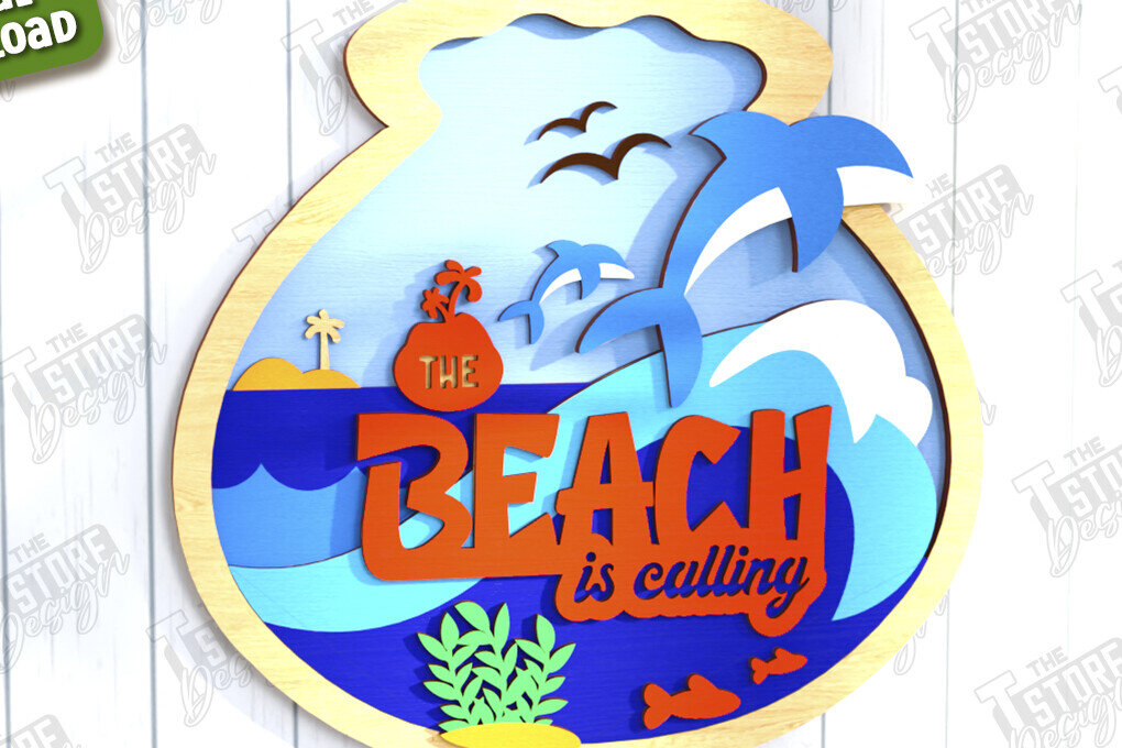 Intra απο ξύλο plywood 3mm-4mm πάχος πινακίδα τοίχου παραλίας | Καλοκαιρινή ατμόσφαιρα Δίασταση 30x20 cm INTRAFABR-123435402