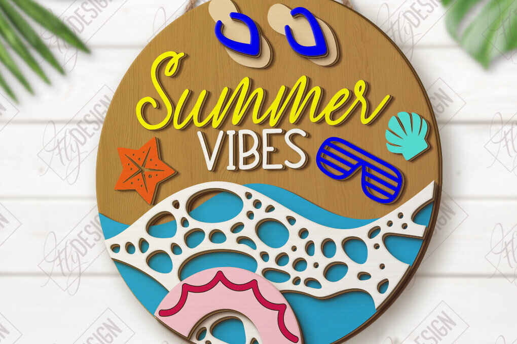 Intra απο ξύλο plywood 3mm-4mm πάχος πινακίδα τοίχου παραλίας | Καλοκαιρινή ατμόσφαιρα Δίασταση 30x20 cm INTRAFABR-123424646