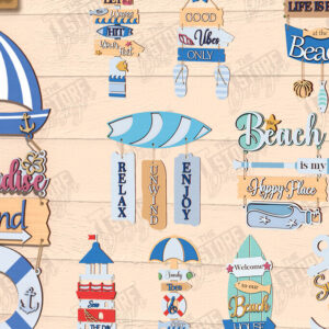 Intra απο ξύλο plywood 3mm-4mm πάχος κοπής με λέιζερ επιγραφές τοίχου παραλίας | CNC Δίασταση 30x20 cm INTRAFABR-123767240