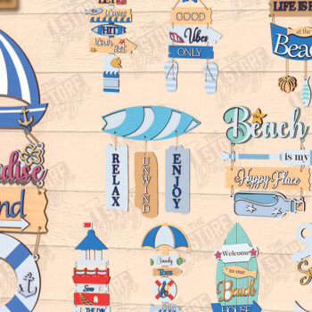 Intra απο ξύλο plywood 3mm-4mm πάχος κοπής με λέιζερ επιγραφές τοίχου παραλίας | CNC Δίασταση 30x20 cm INTRAFABR-123767240 - Image 1