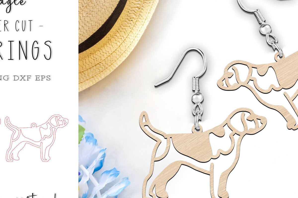 Intra απο ξύλο plywood 3mm-4mm πάχος Σκουλαρίκια Beagle Dog Σχέδιο κοπής με λέιζερ Δίασταση 1x1 cm INTRAFABR-119317283