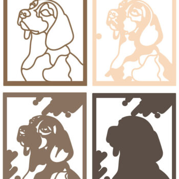 Intra απο ξύλο plywood 3mm-4mm πάχος Beagle Dog Multilayer /Vector Beagle Δίασταση 30x20 cm INTRAFABR-65639631 - Image 2