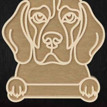 Intra απο ξύλο plywood 3mm-4mm πάχος Σχέδιο κοπής με λέιζερ περίγραμμα Beagle Δίασταση 8x8 cm INTRAFABR-112507328 - Image 1