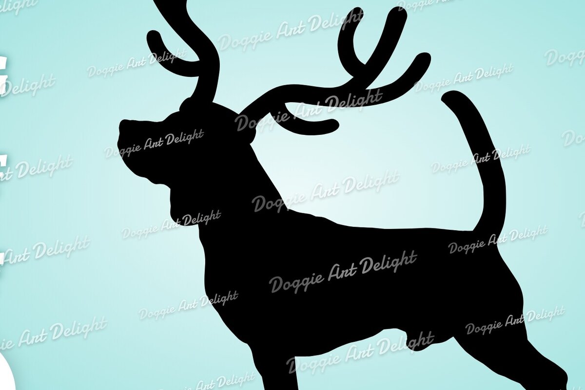 Intra απο ξύλο plywood 3mm-4mm πάχος Χριστουγεννιάτικο σκυλί Beagle Reindeer Antlers Δίασταση 30x20 cm INTRAFABR-82728586