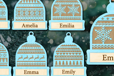 Intra απο ξύλο plywood 3mm-4mm πάχος Beanie Χριστουγεννιάτικα στολίδια Δίασταση 8x8 cm INTRAFABR-105046844