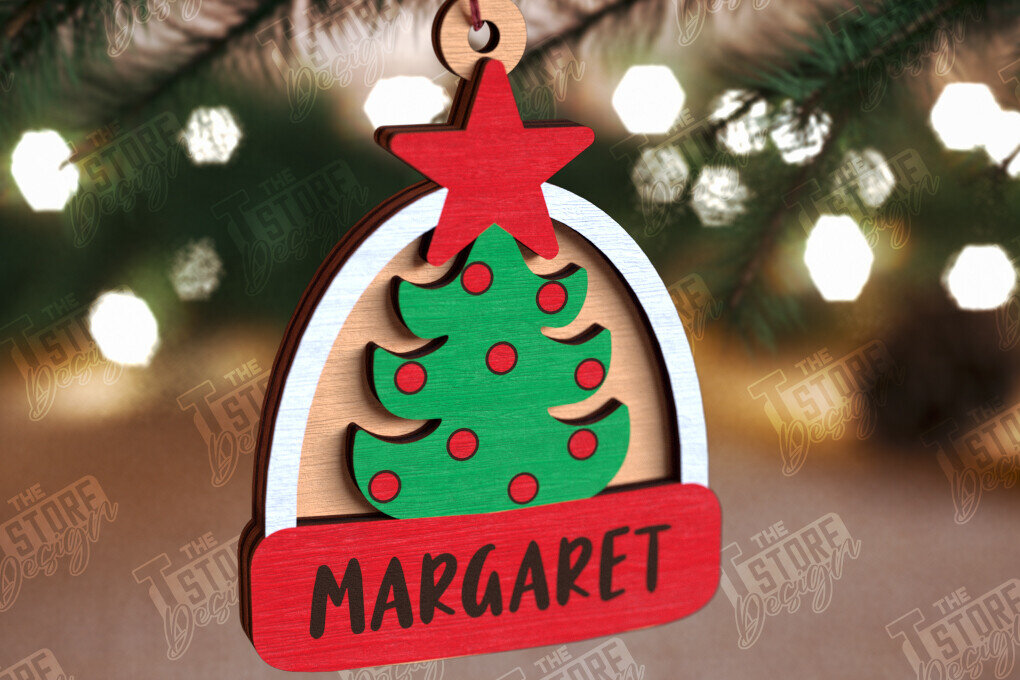 Intra απο ξύλο plywood 3mm-4mm πάχος Ξύλινο Χριστουγεννιάτικο Στολίδι Beanie Hat Δίασταση 8x8 cm INTRAFABR-110590737