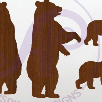 Intra απο ξύλο plywood 3mm-4mm πάχος Τοίχος κοπής με λέιζερ σιλουέτα με αρκούδα και μωρό Δίασταση 12x12 cm INTRAFABR-116700711 - Image 1