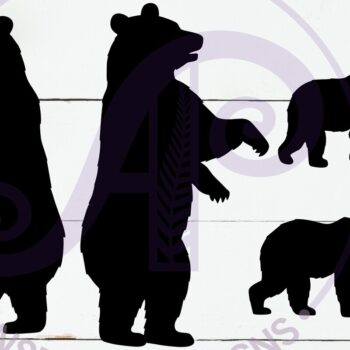 Intra απο ξύλο plywood 3mm-4mm πάχος Τοίχος κοπής με λέιζερ σιλουέτα με αρκούδα και μωρό Δίασταση 12x12 cm INTRAFABR-116700711 - Image 2