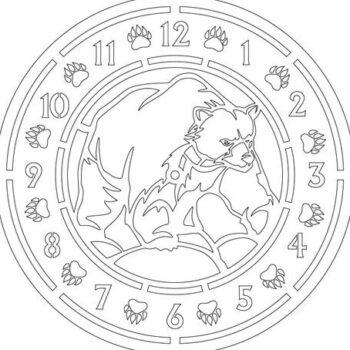 Intra απο ξύλο plywood 3mm-4mm πάχος Πρότυπο κοπής ρολογιού αρκούδας Δίασταση 15x15 cm INTRAFABR-68290494 - Image 2