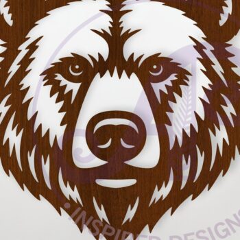 Intra απο ξύλο plywood 3mm-4mm πάχος Επιγραφή Bear Face Wall Art, . Δίασταση 10x10 cm INTRAFABR-116778493 - Image 1