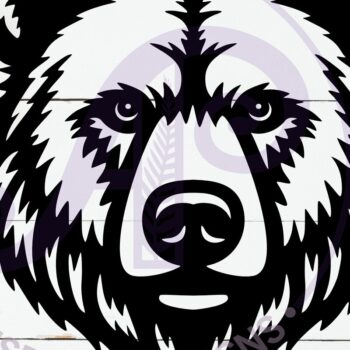 Intra απο ξύλο plywood 3mm-4mm πάχος Επιγραφή Bear Face Wall Art, . Δίασταση 10x10 cm INTRAFABR-116778493 - Image 2