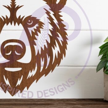 Intra απο ξύλο plywood 3mm-4mm πάχος Επιγραφή Bear Face Wall Art, . Δίασταση 10x10 cm INTRAFABR-116778493 - Image 3