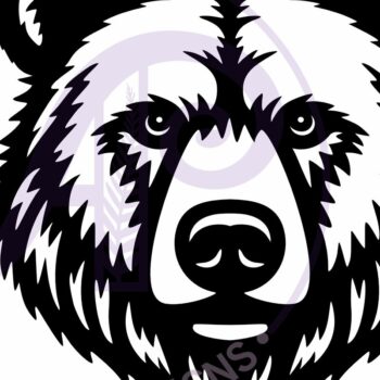 Intra απο ξύλο plywood 3mm-4mm πάχος Επιγραφή Bear Face Wall Art, . Δίασταση 10x10 cm INTRAFABR-116778493 - Image 4