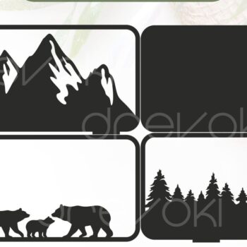 Intra απο ξύλο plywood 3mm-4mm πάχος κοπής με λέιζερ Family Bear, Ημέρα της Μητέρας Δίασταση 15x15 cm INTRAFABR-95112420 - Image 5