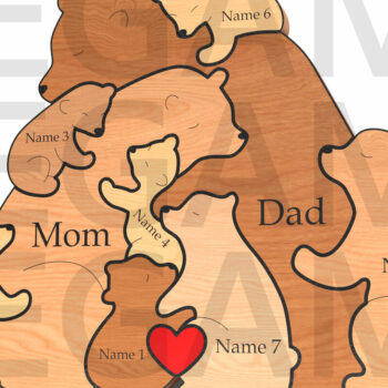 Intra απο ξύλο plywood 3mm-4mm πάχος Bear Family Puzzle για δώρο μπαμπά Δίασταση 15x15 cm INTRAFABR-121582276 - Image 1