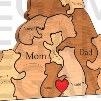 Intra απο ξύλο plywood 3mm-4mm πάχος Bear Family Puzzle για δώρο μπαμπά Δίασταση 15x15 cm INTRAFABR-121582276 - Image 2