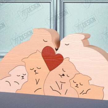 Intra απο ξύλο plywood 3mm-4mm πάχος Bear Family Puzzle κοπής με λέιζερ |CNC Δίασταση 20x20 cm INTRAFABR-100046975 - Image 2