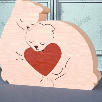 Intra απο ξύλο plywood 3mm-4mm πάχος Bear Family Puzzle κοπής με λέιζερ |CNC Δίασταση 20x20 cm INTRAFABR-100046975 - Image 4