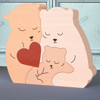 Intra απο ξύλο plywood 3mm-4mm πάχος Bear Family Puzzle κοπής με λέιζερ |CNC Δίασταση 20x20 cm INTRAFABR-100046975 - Image 5