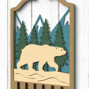 Intra απο ξύλο plywood 3mm-4mm πάχος Bear Forest Κλειδιά κοπής με λέιζερ Δίασταση 30x20 cm INTRAFABR-112379944 - Image 1