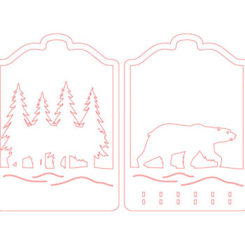 Intra απο ξύλο plywood 3mm-4mm πάχος Bear Forest Κλειδιά κοπής με λέιζερ Δίασταση 30x20 cm INTRAFABR-112379944 - Image 2