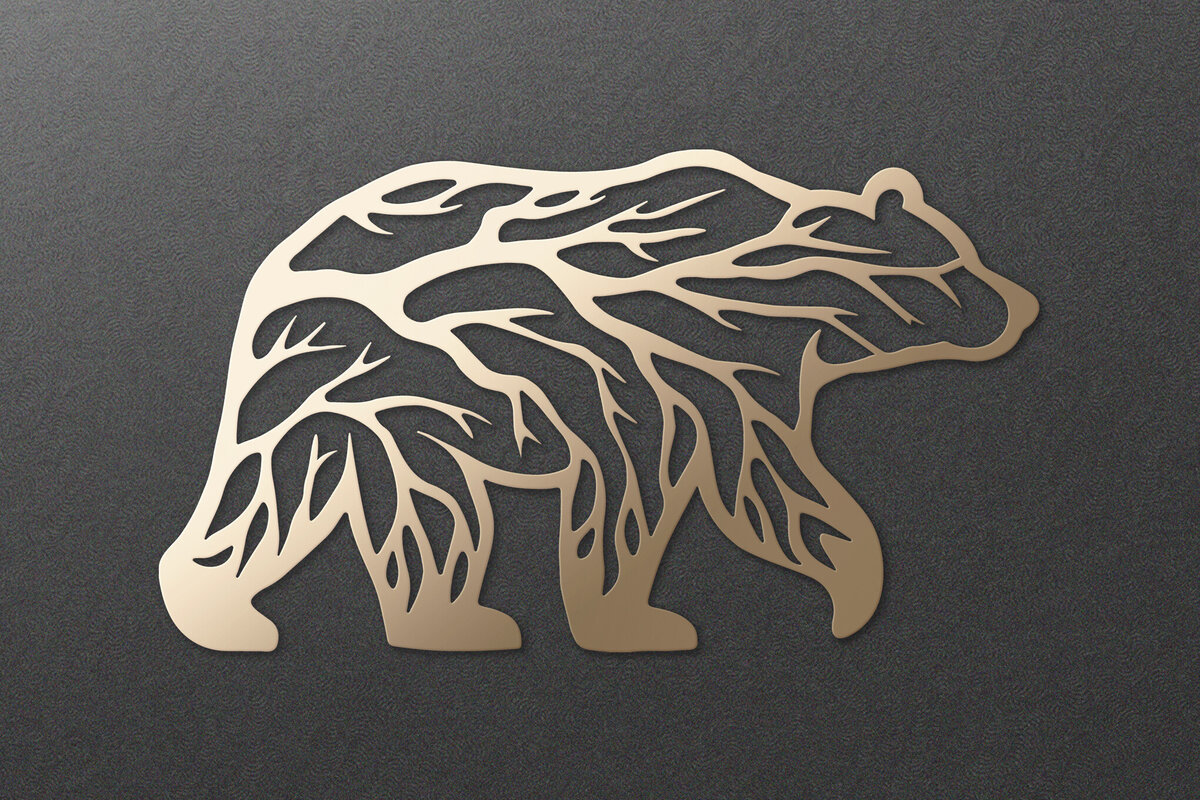 Intra απο ξύλο plywood 3mm-4mm πάχος Bear Forest Tree Τέχνη τοίχου με Δίασταση 7x7 cm INTRAFABR-110782613 - Image 1