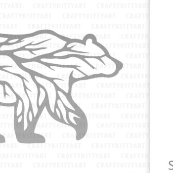 Intra απο ξύλο plywood 3mm-4mm πάχος Bear Forest Tree Τέχνη τοίχου με Δίασταση 7x7 cm INTRAFABR-110782613 - Image 2