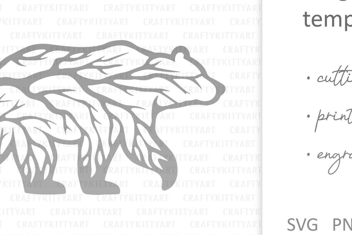 Intra απο ξύλο plywood 3mm-4mm πάχος Bear Forest Tree Τέχνη τοίχου με Δίασταση 7x7 cm INTRAFABR-110782613 - Image 2