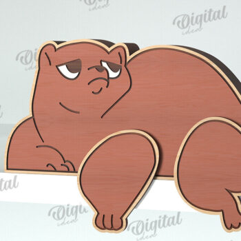 Intra απο ξύλο plywood 3mm-4mm πάχος Bear Funny Decor Δίασταση 30x20 cm INTRAFABR-117112853 - Image 1
