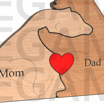 Intra απο ξύλο plywood 3mm-4mm πάχος Bear Hug Parents – Ημέρα του Πατέρα Δίασταση 15x15 cm INTRAFABR-121582309 - Image 2