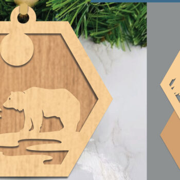 Intra απο ξύλο plywood 3mm-4mm πάχος Bear in Forest Στολίδι κοπής με λέιζερ Δίασταση 8x8 cm INTRAFABR-105555814 - Image 1