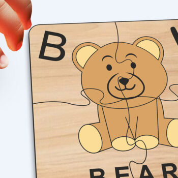 Intra απο ξύλο plywood 3mm-4mm πάχος Bear KPuzzle Baby Game Child Play Δίασταση 20x20 cm INTRAFABR-117286195 - Image 1
