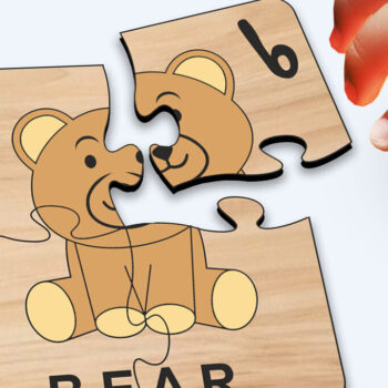 Intra απο ξύλο plywood 3mm-4mm πάχος Bear KPuzzle Baby Game Child Play Δίασταση 20x20 cm INTRAFABR-117286195 - Image 2