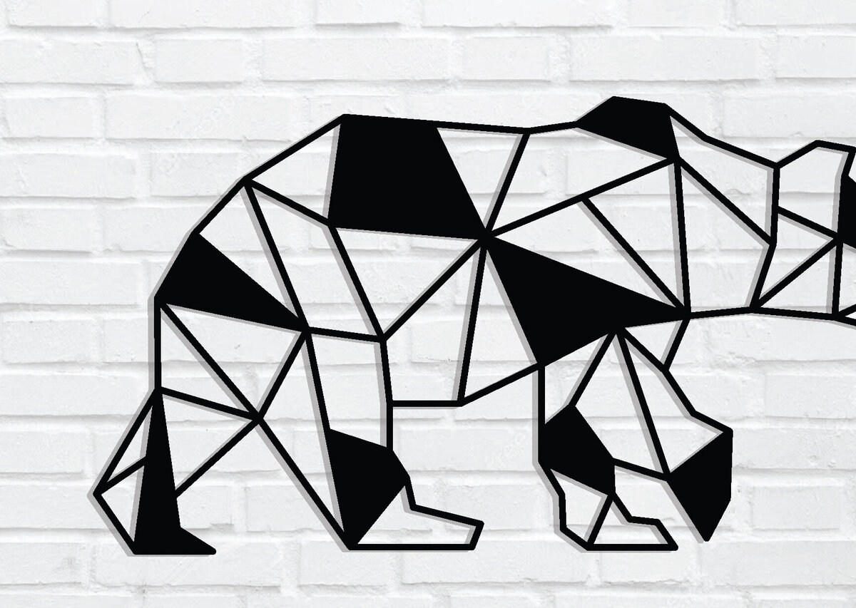 Intra απο ξύλο plywood 3mm-4mm πάχος κοπής με λέιζερ μεταλλικού τοίχου Bear Δίασταση 40x40 cm INTRAFABR-85479489