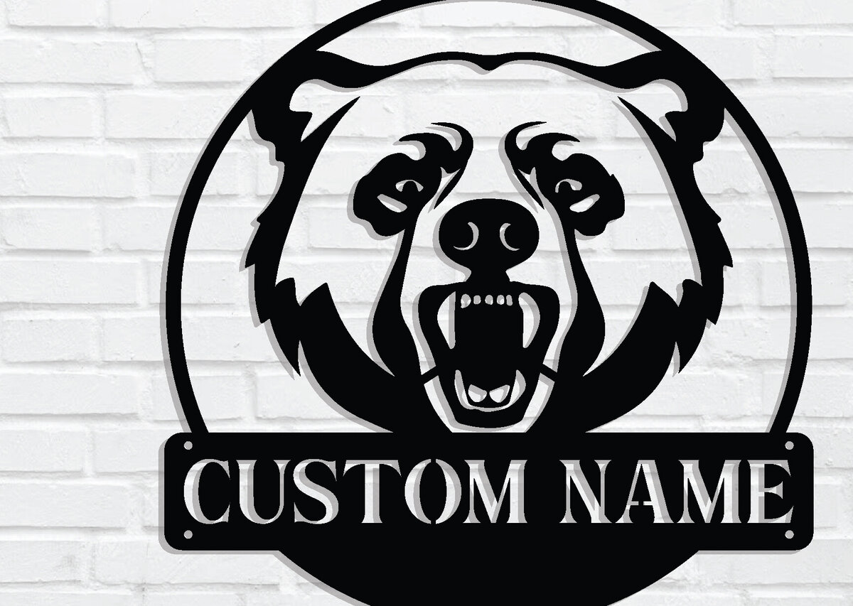 Intra απο ξύλο plywood 3mm-4mm πάχος κοπής με λέιζερ μεταλλικού τοίχου Bear Δίασταση 40x40 cm INTRAFABR-85479686