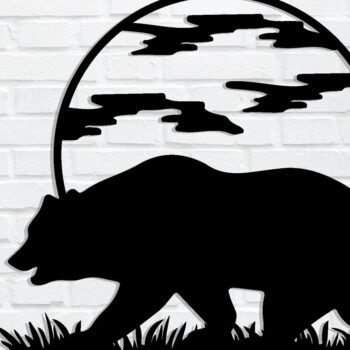 Intra απο ξύλο plywood 3mm-4mm πάχος κοπής με λέιζερ μεταλλικού τοίχου Bear Δίασταση 40x40 cm INTRAFABR-85479748 - Image 1