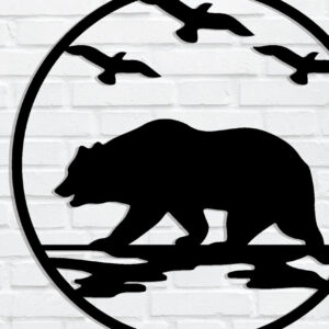 Intra απο ξύλο plywood 3mm-4mm πάχος κοπής με λέιζερ μεταλλικού τοίχου Bear Δίασταση 40x40 cm INTRAFABR-85479841