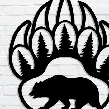 Intra απο ξύλο plywood 3mm-4mm πάχος κοπής με λέιζερ μεταλλικού τοίχου Bear Δίασταση 40x40 cm INTRAFABR-85479199 - Image 1