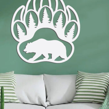 Intra απο ξύλο plywood 3mm-4mm πάχος κοπής με λέιζερ μεταλλικού τοίχου Bear Δίασταση 40x40 cm INTRAFABR-85479199 - Image 3