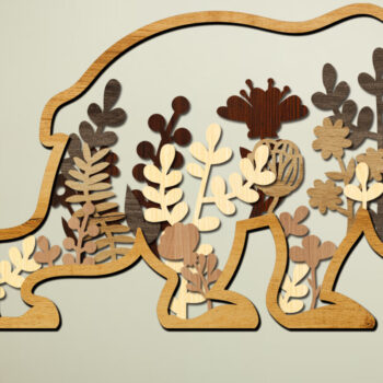 Intra απο ξύλο plywood 3mm-4mm πάχος Αρκουδάκι Πολυστρωματικό Διακοσμητικό Τοίχου Δίασταση 4x4 cm INTRAFABR-104131230 - Image 1