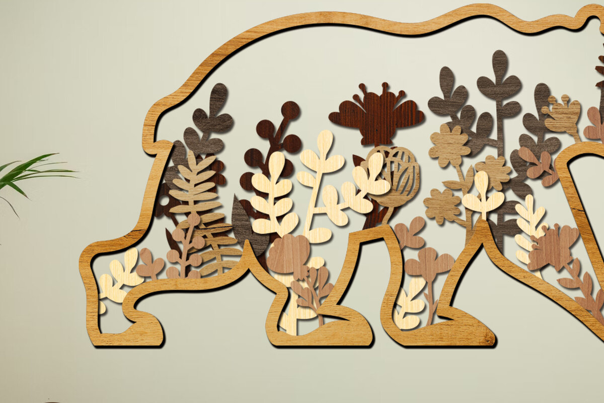 Intra απο ξύλο plywood 3mm-4mm πάχος Αρκουδάκι Πολυστρωματικό Διακοσμητικό Τοίχου Δίασταση 4x4 cm INTRAFABR-104131230