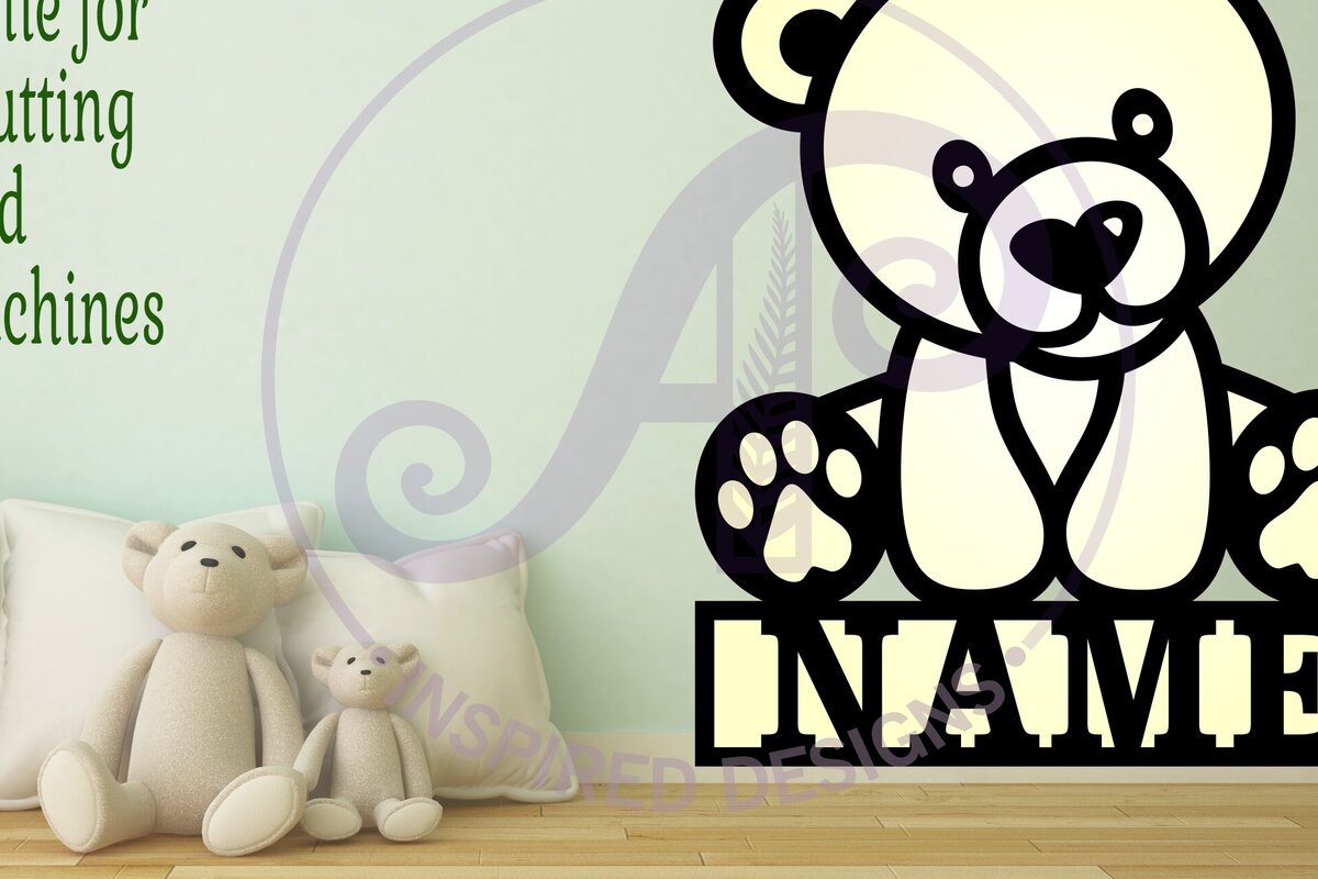 Intra απο ξύλο plywood 3mm-4mm πάχος Πρότυπο κοπής με λέιζερ Sin Name Bear Δίασταση 6x6 cm INTRAFABR-82415000 - Image 2